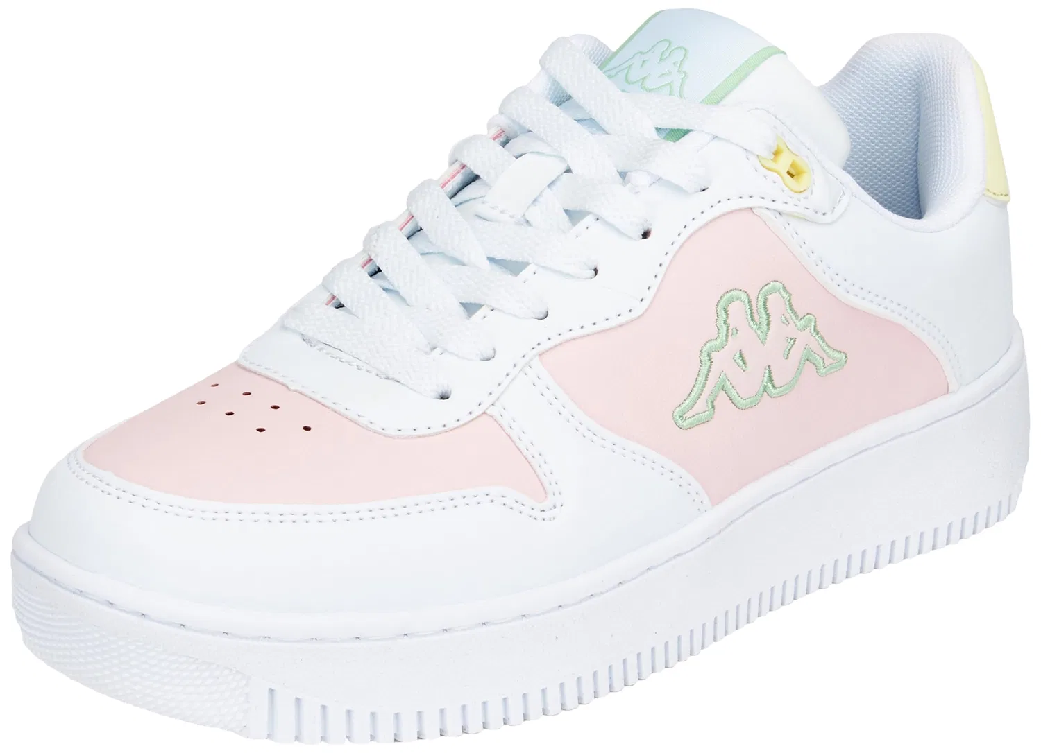 Детские кроссовки с принтом Maserta Logo Kappa, White Pink Lt