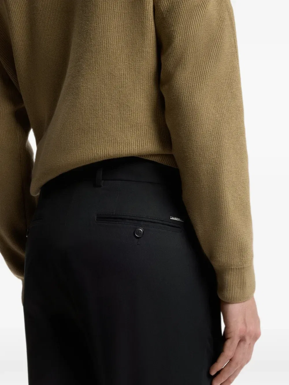 Брюки H-Genius с отглаженными стрелками фасона tailored Boss, черный — фото 2