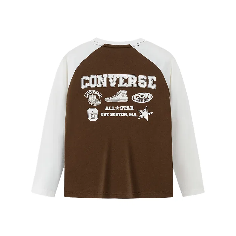 Детская футболка Converse с круглым вырезом, Rock Ridge Gray — фото 4
