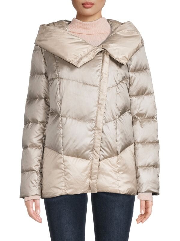 Пуховик с капюшоном Donna Karan New York Champagne