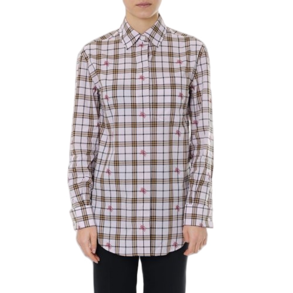 Рубашка женская Burberry с квадратным воротником, розовая
