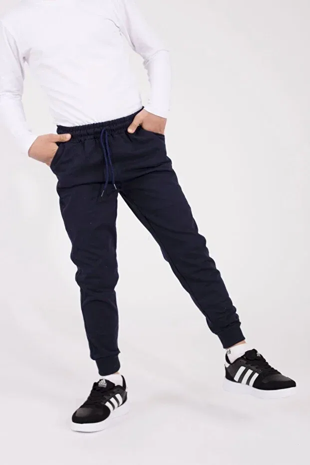 Детские спортивные штаны для мальчиков с принтом Han Elegant, Navy Blue — фото 2