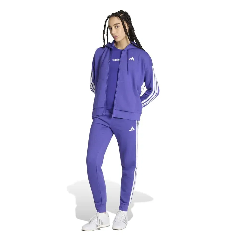 Худи на молнии Adidas Essentials 3 Stripes Fleece, фиолетовый — фото 4
