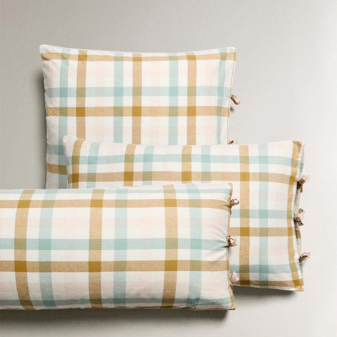 

Детская наволочка Zara Home Gingham Flannel, розовый/мультиколор