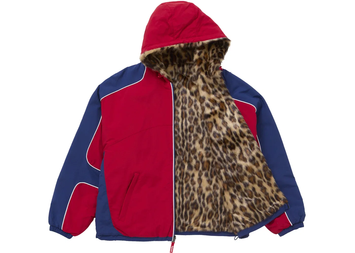 Мужская куртка из искусственного меха с капюшоном reversible Jacket Supreme, Red — фото 3