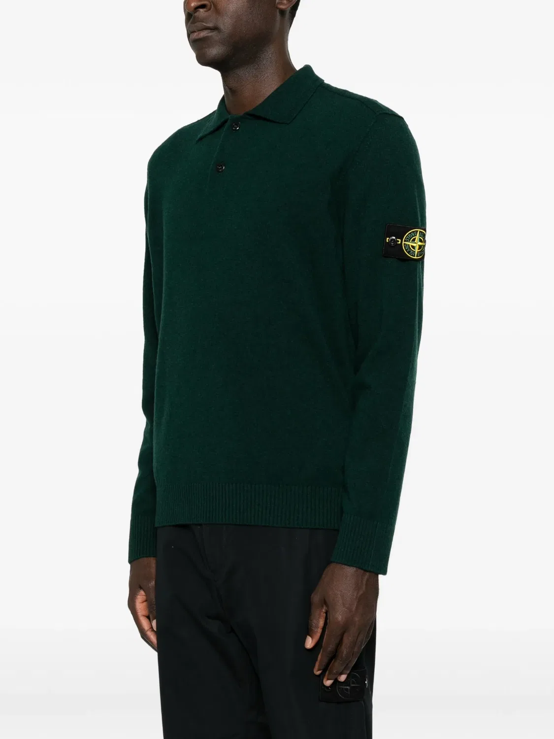 Свитер с нашивкой в виде компаса Stone Island, зеленый — фото 3