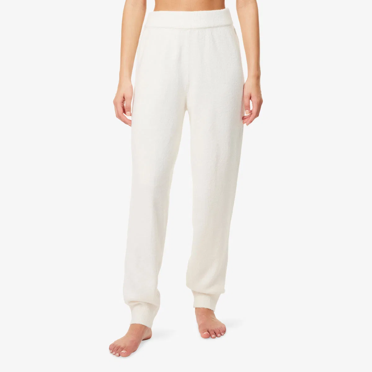 Спортивные брюки Lounge с зауженными штанинами из мягкой махровой ткани Calvin Klein, слоновая кость — фото 3