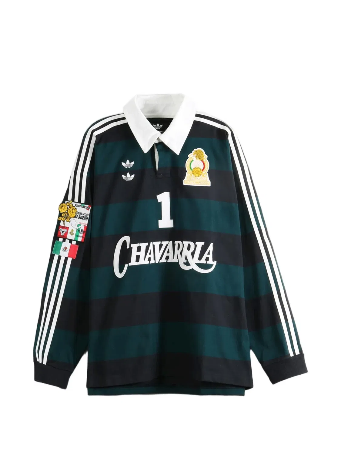 Полосатый свитер из коллаборации с Willy Chavarria Adidas, зеленый