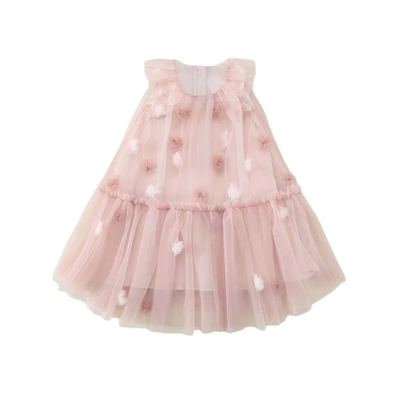 Детское платье для девочек с принтом Lanza, Dusty Pink