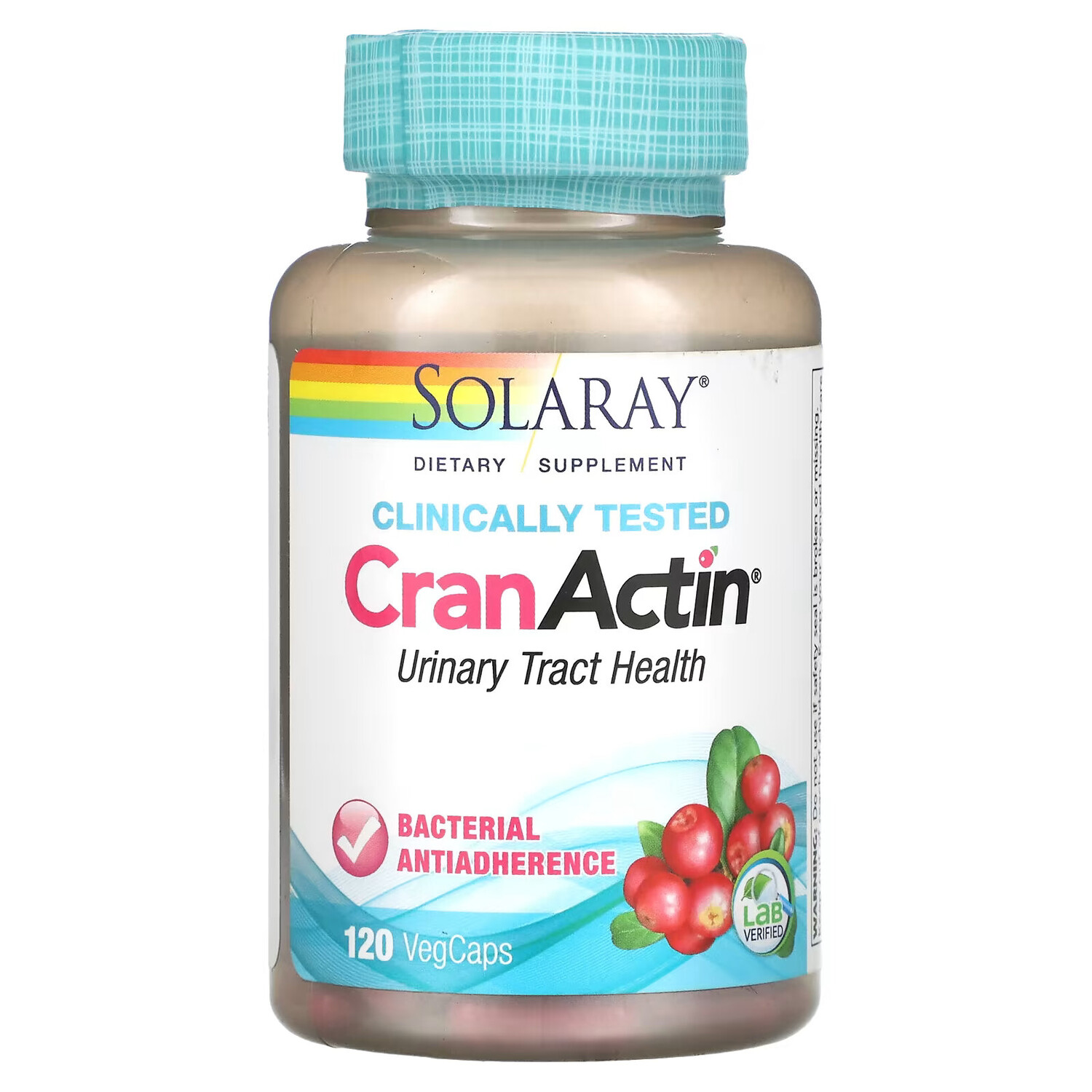 

Solaray, CranActin, экстракт клюквы, AF, 120 вегетарианских капсул