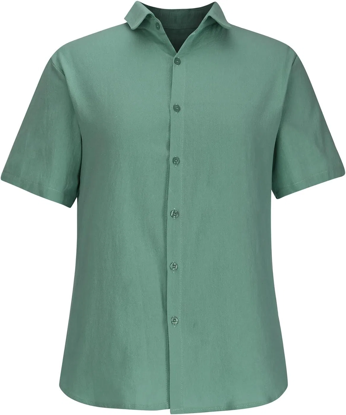 Мужская льняная рубашка с коротким рукавом для отдыха, Green — фото 3