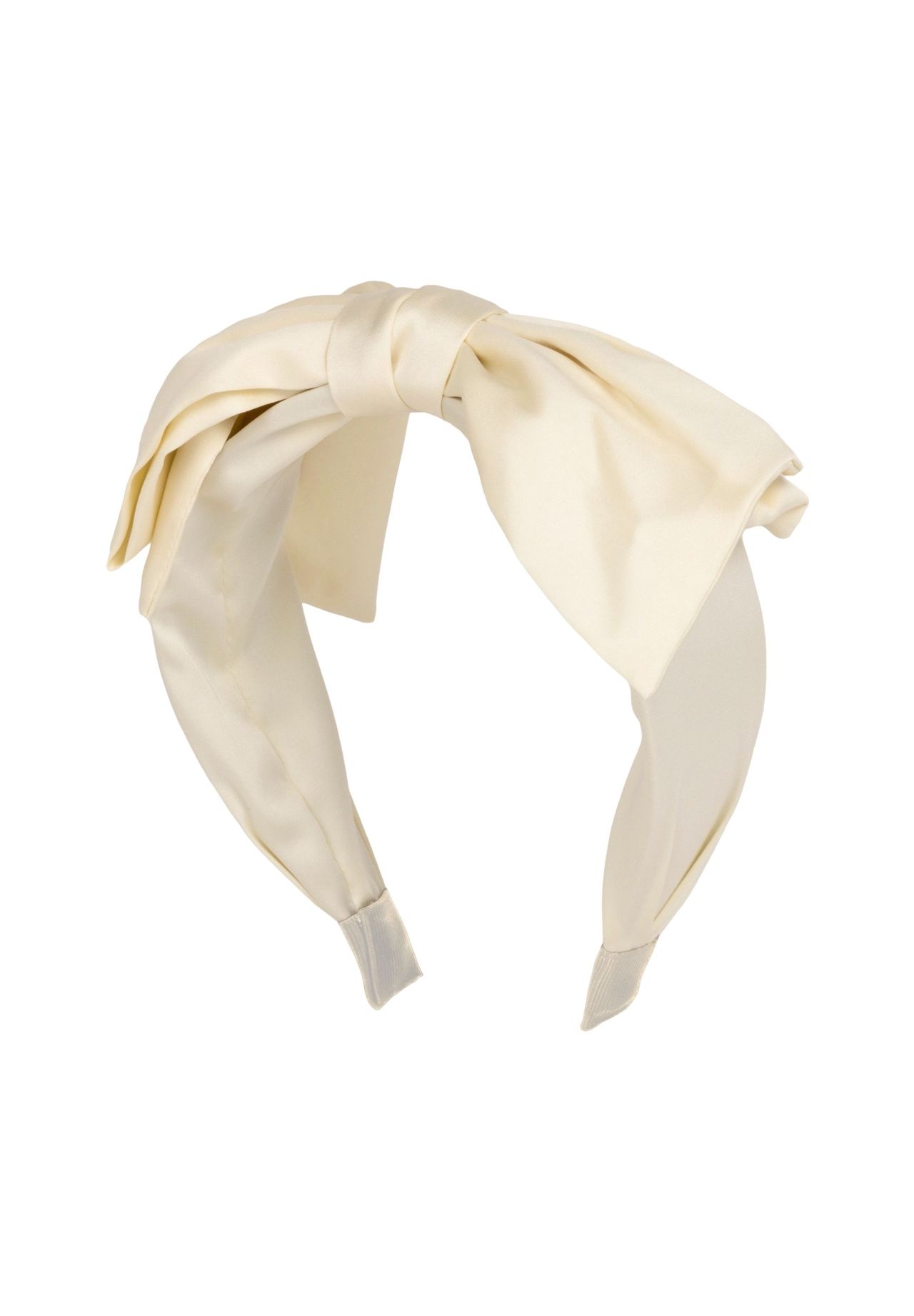 

Атласная повязка на голову с элегантным бантиком FILIPPA FIRENZE, цвет Creme
