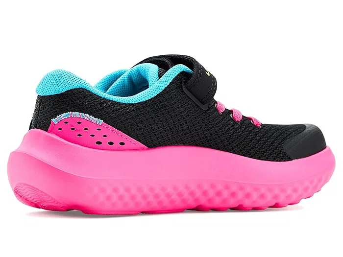 Кроссовки детские Pre School Surge 4 Alternate Closure Under Armour Kids, Black/Fresco Blue/Hyper Green — фото 4