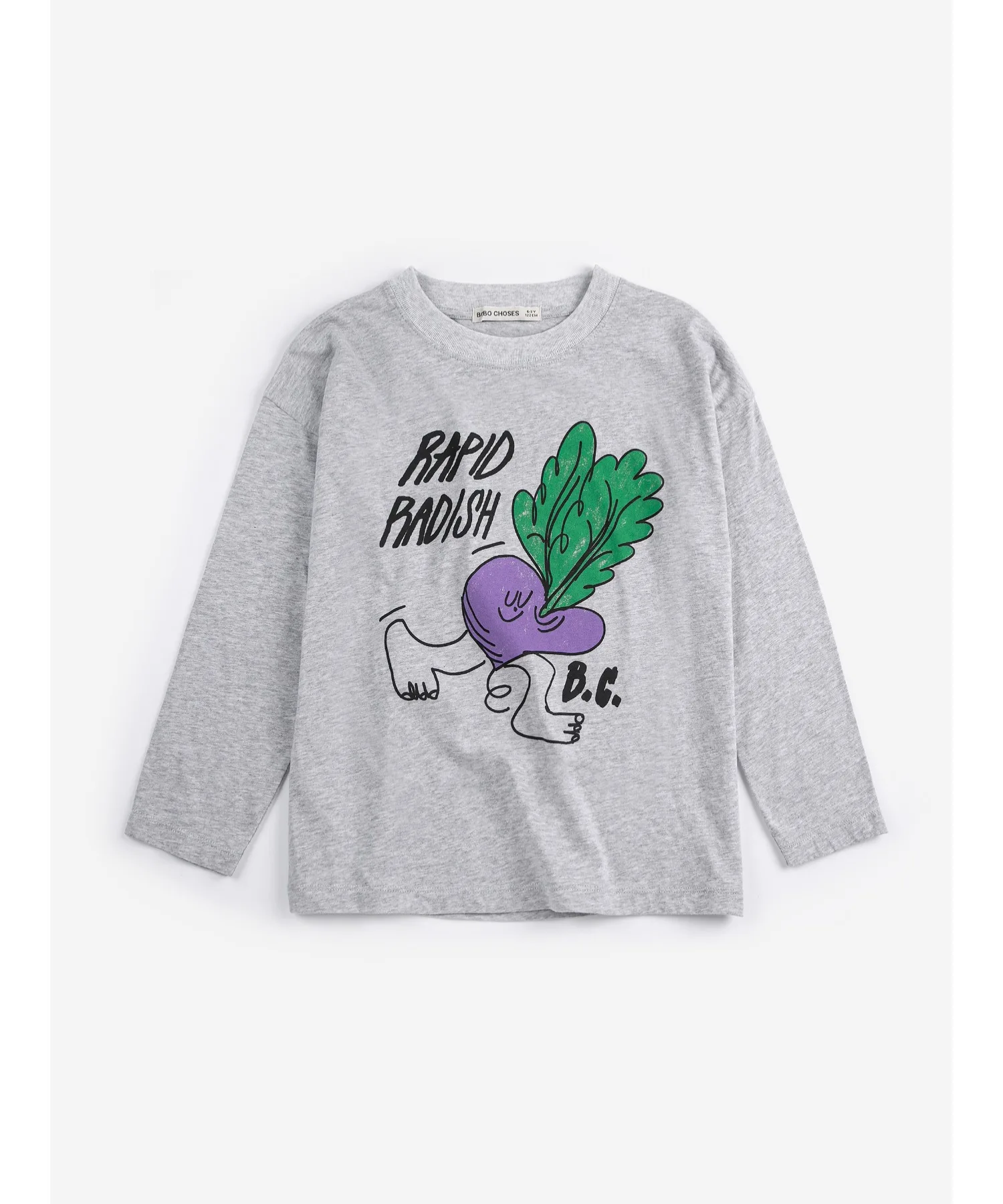 Детская футболка с длинным рукавом Rapid Radish BOBO CHOSES серый