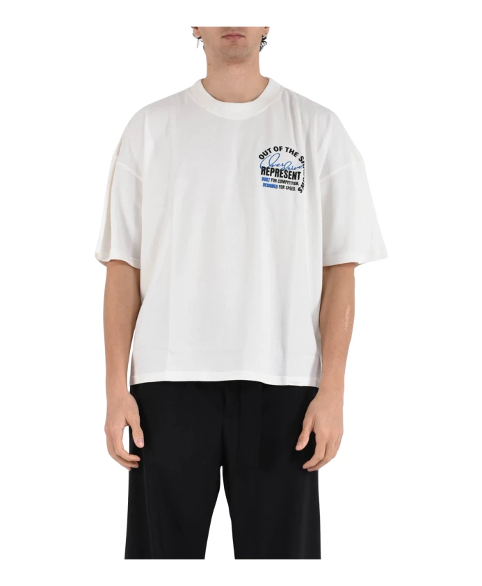 

Футболка оверсайз с принтом спереди и сзади. Represent, белый
