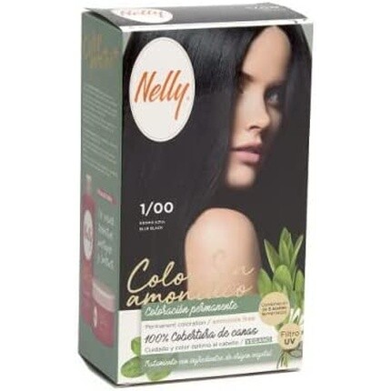 

Краска для волос без аммиака 1/00 Черный Синий, Nelly