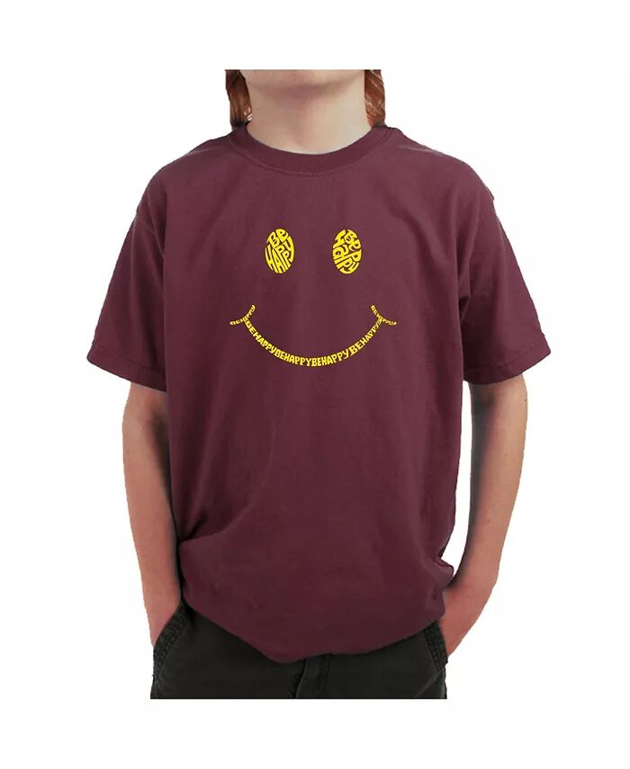 

Футболка Big Boy's Word Art - смайлик Be Happy LA Pop Art, красный