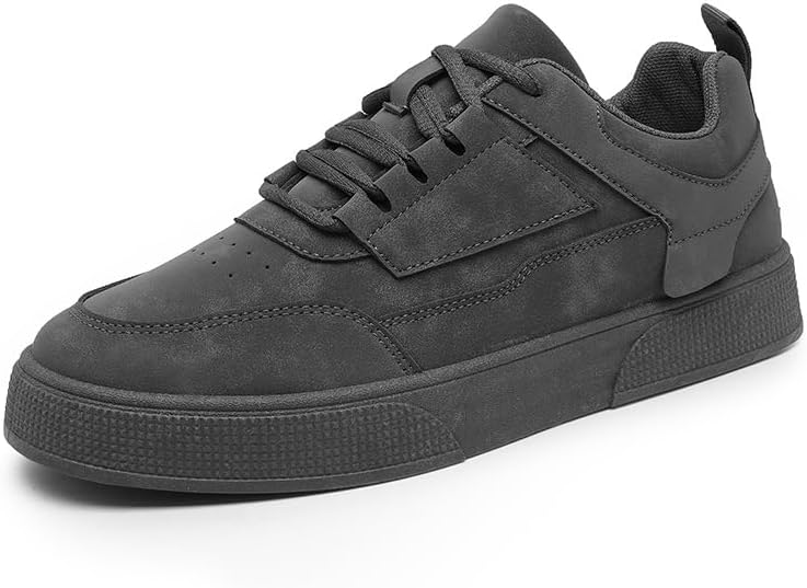 

Большие мужские стильные кеды на толстой подошве - однотонные кроссовки на шнурках с комфортной подошвой EVA для всех сезонов Fusecottc, серый