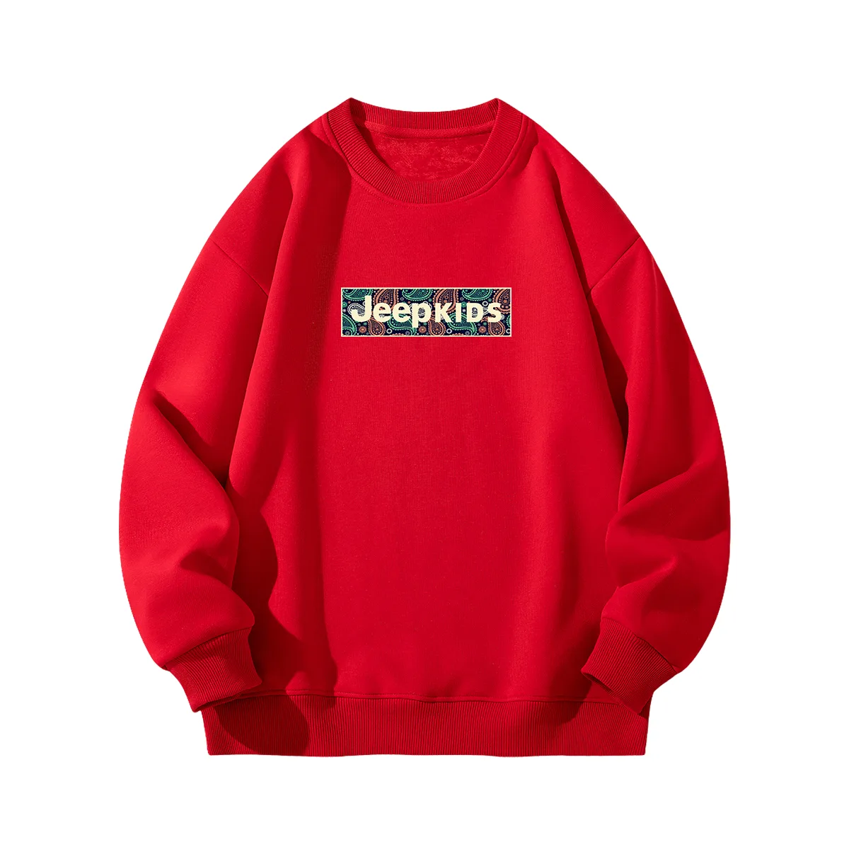 Унисекс свитшот с круглым вырезом утолщенный Jeep, красный (Fleece-Lined)