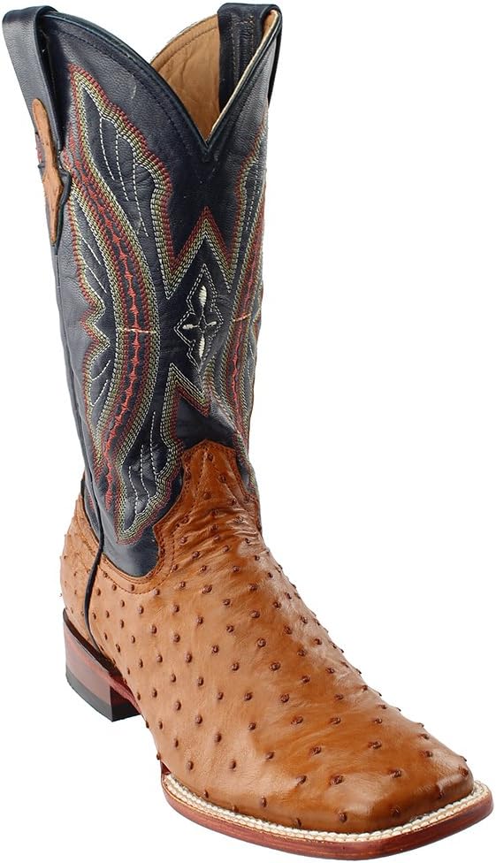 Мужские ботинки Ferrini Italia Colt Full Quill из страусиной кожи с квадратным носком, средней высоты до середины икры - черные, коричневые — фото 2