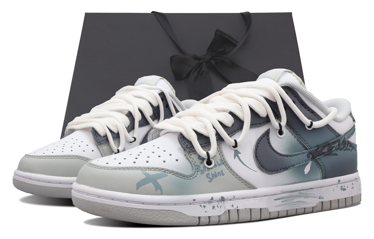 

Кроссовки Nike Dunk Skateboarding Shoes Women's Low-top Gray, голубой, Синий, Кроссовки Nike Dunk Skateboarding Shoes Women's Low-top Gray, голубой