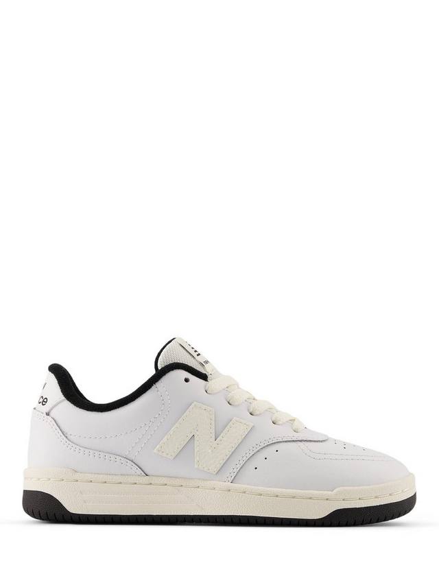 

Детские кожаные кроссовки B80 на шнуровке New Balance, Black/White
