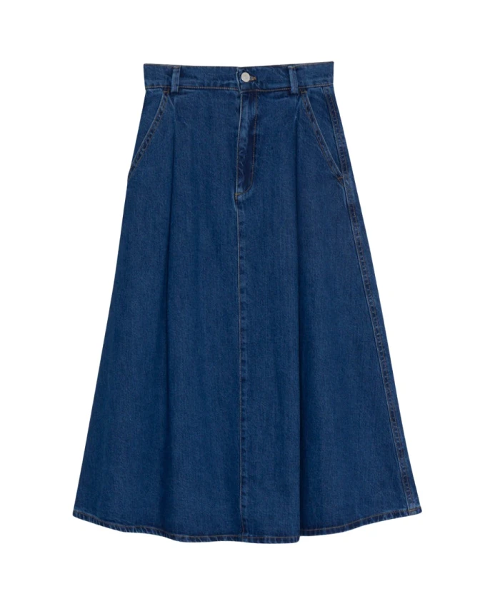

Длинная джинсовая юбка А-силуэта The New Society, синий