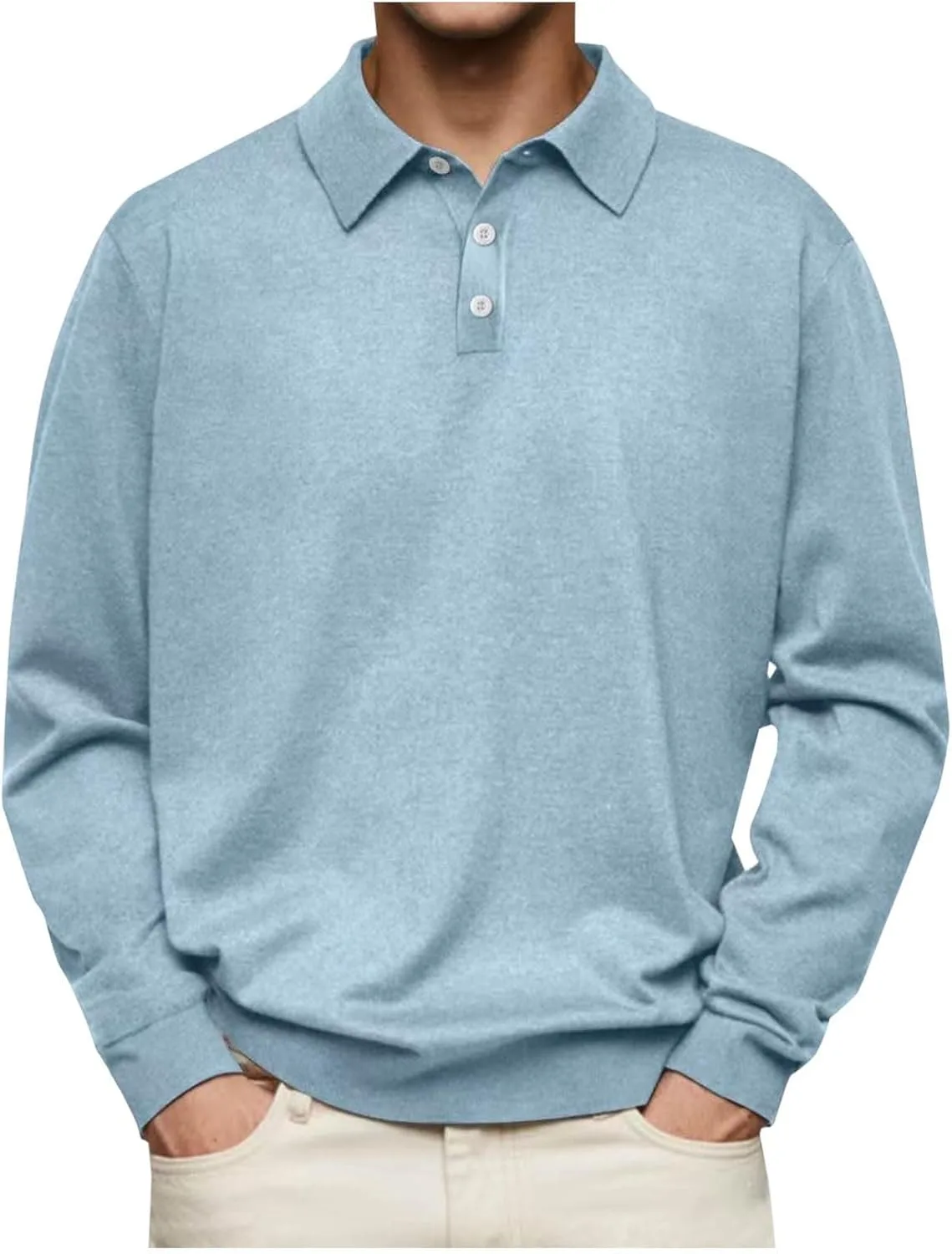 

Мужская поло с длинным рукавом, Casual, Fleece