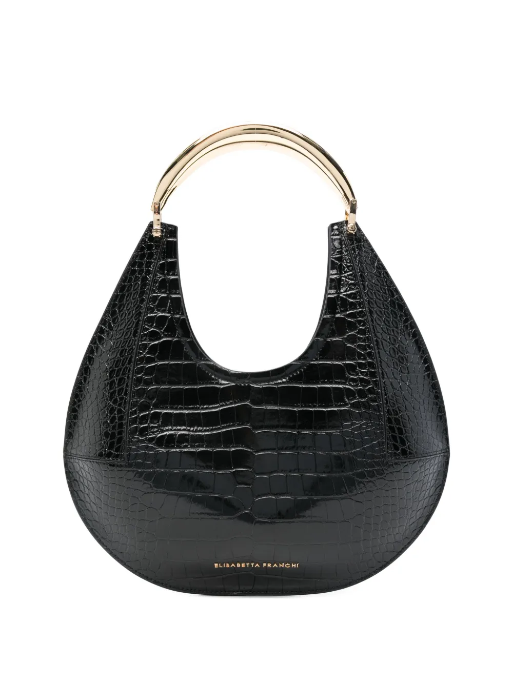 

Сумка-тоут с тиснением под крокодила Elisabetta Franchi, черный