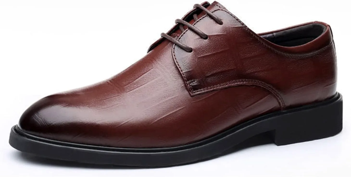 

Мужские классические оксфорды, деловые туфли, формальные броги, свадебные дерби на шнуровке для мужчин KYOESCAI, коричневый