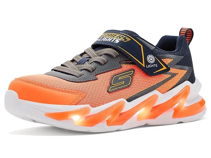 Кроссовки с подсветкой Light-Surge 400200L SKECHERS KIDS, Orange/Navy