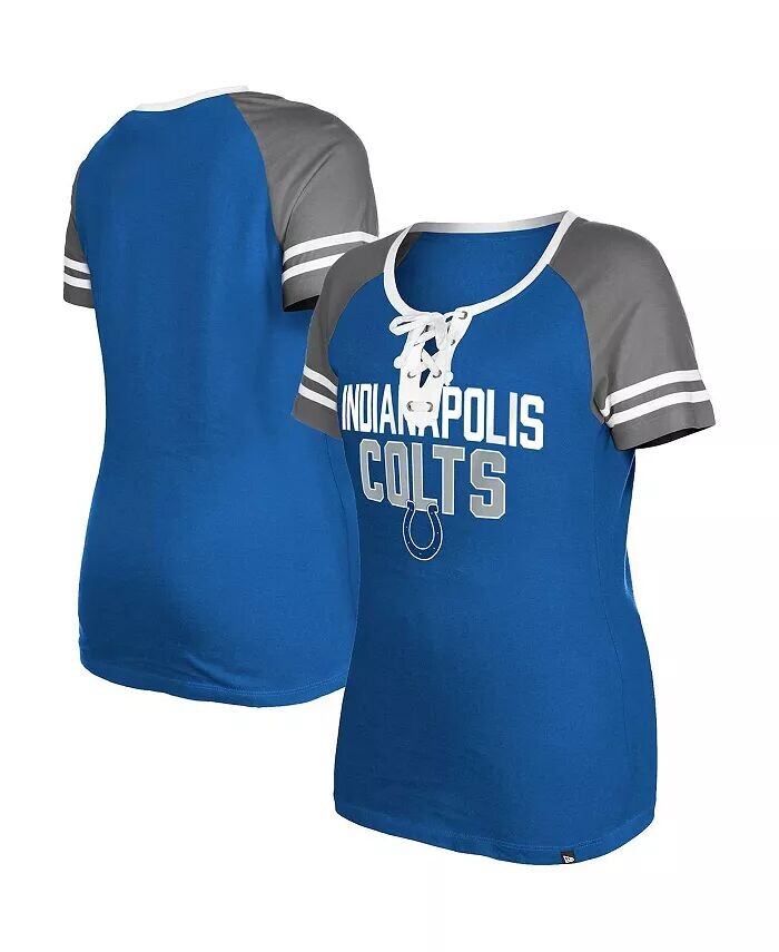 

Женская футболка на шнуровке Royal Indianapolis Colts реглан New Era