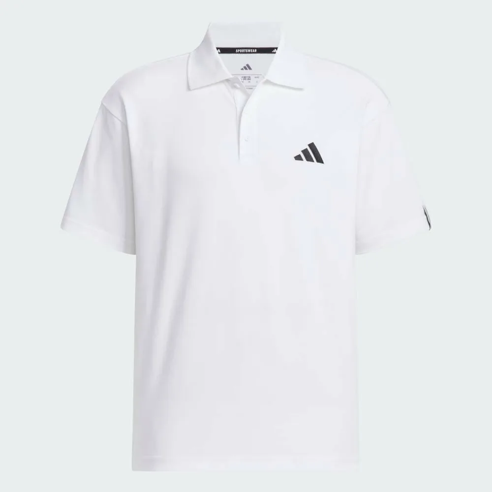 Футболка-поло Essentials Plus свободного кроя с коротким рукавом и небольшим логотипом Adidas, white — фото 4