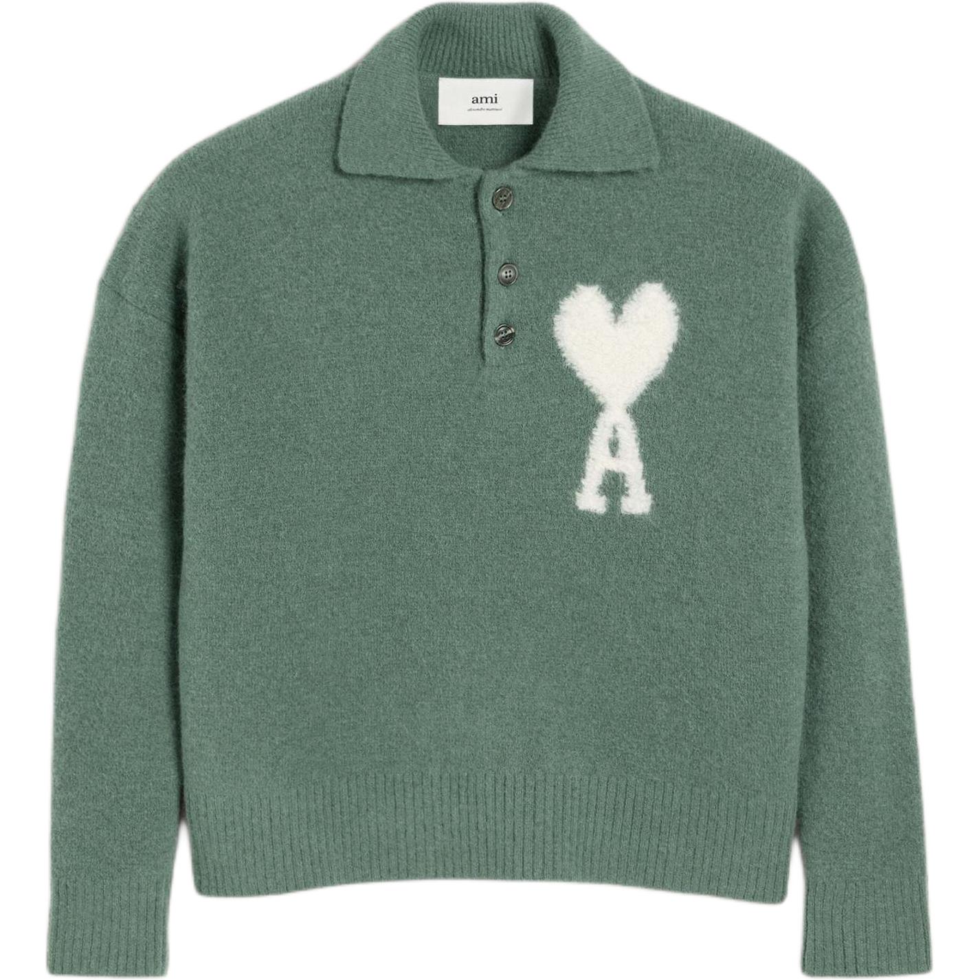 

Футболка поло Ami De Coeur AMIPARIS, винтажный зеленый