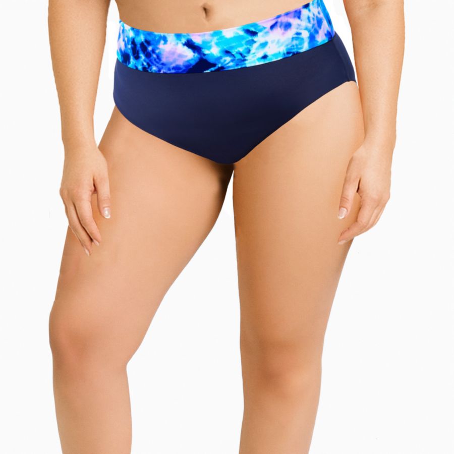 

Женские трусики с высокой талией и присборенной талией Swimsuits for All, Electric ocean