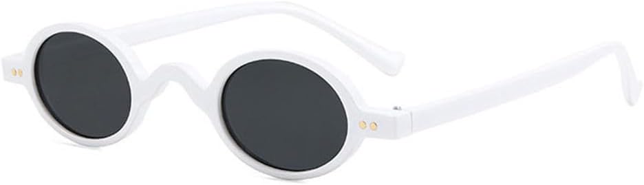 

Женские солнцезащитные очки в тонкой круглой оправе в стиле панк с заклепками, мужские очки с защитой от УФ-излучения UV400 для занятий спортом на открытом воздухе, бега и езды на велосипеде generic, White Gray