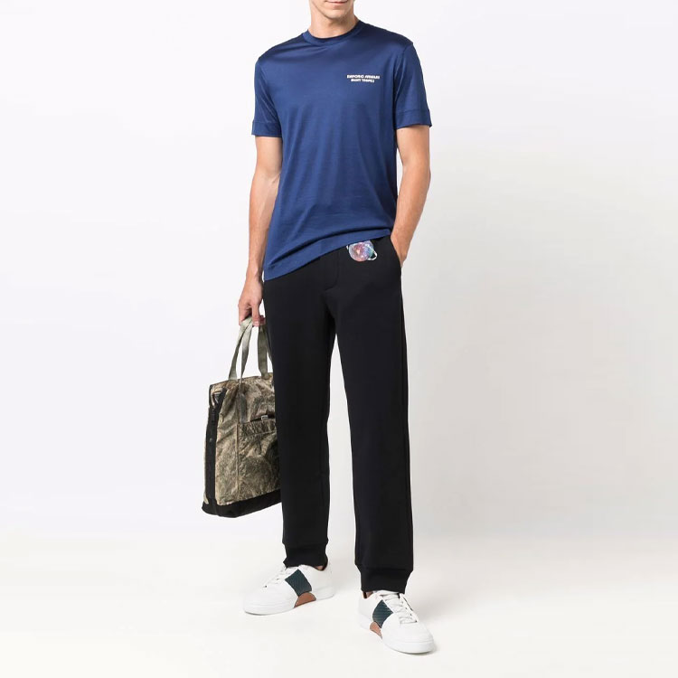 EMPORIO ARMANI Трикотажные спортивные штаны мужские черные — фото 4
