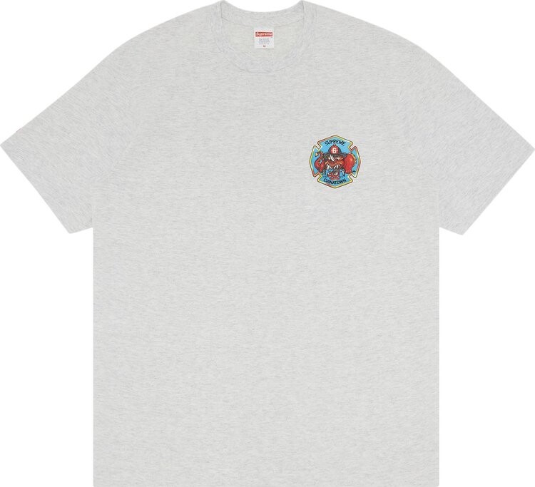 

Футболка Supreme FDNY Engine 9 Tee 'Ash Grey', серый