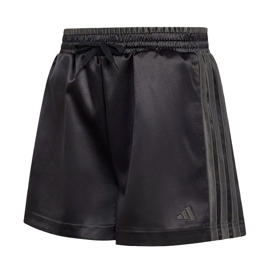 Спортивные брюки ADIDAS SPORTSWEAR свободного кроя 'JG SATIN' черного цвета