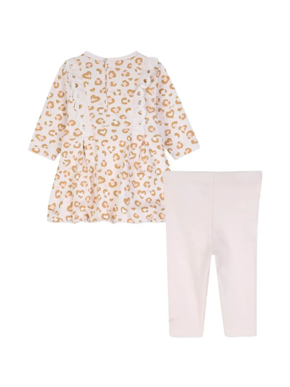 Комплект с оборками и леопардовым принтом Kenzo Kids, бежевый — фото 2
