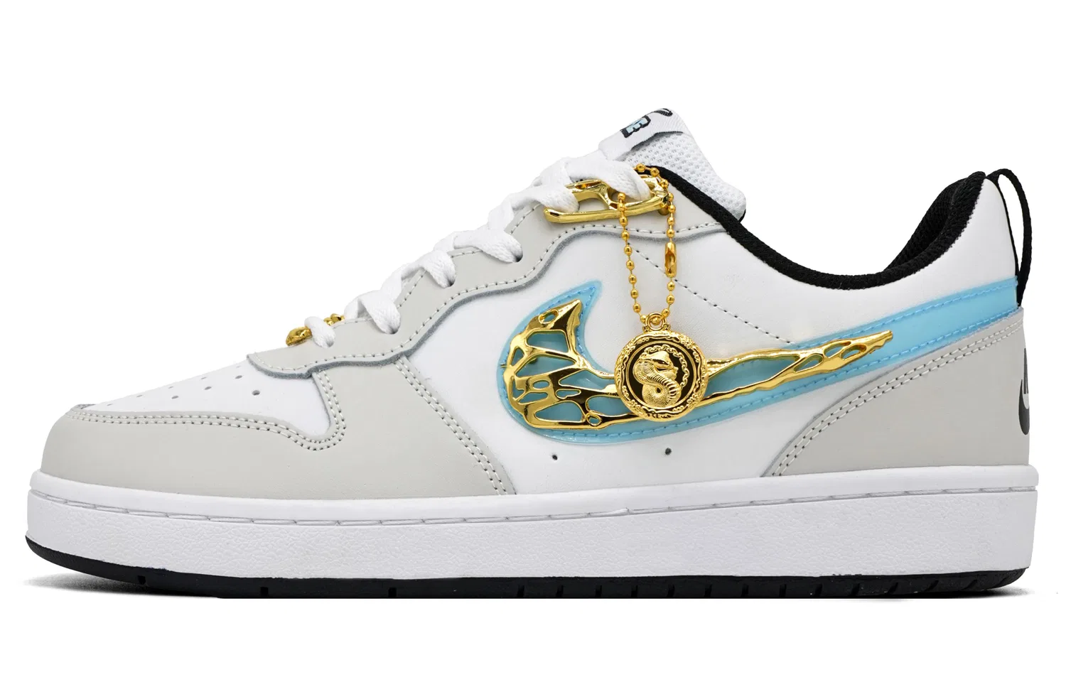 Кроссовки для скейтбординга Court Borough Kids, Nike, White Gold