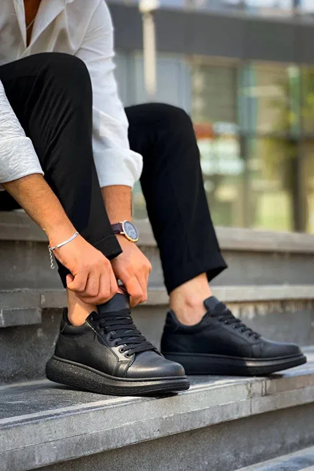 Мужские повседневные кожаные туфли на шнуровке Kuback Charcoal Leather Casual Men's Shoes Generic Brands, In The Picture — фото 4
