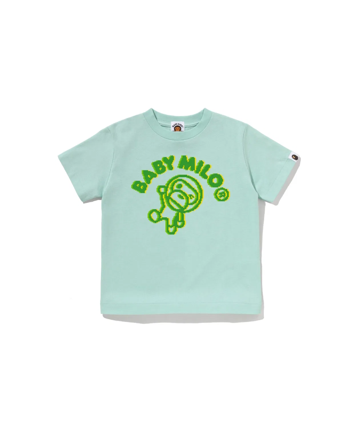 Детская футболка с принтом Retro Pixel Winking Milo A BATHING APE, Green