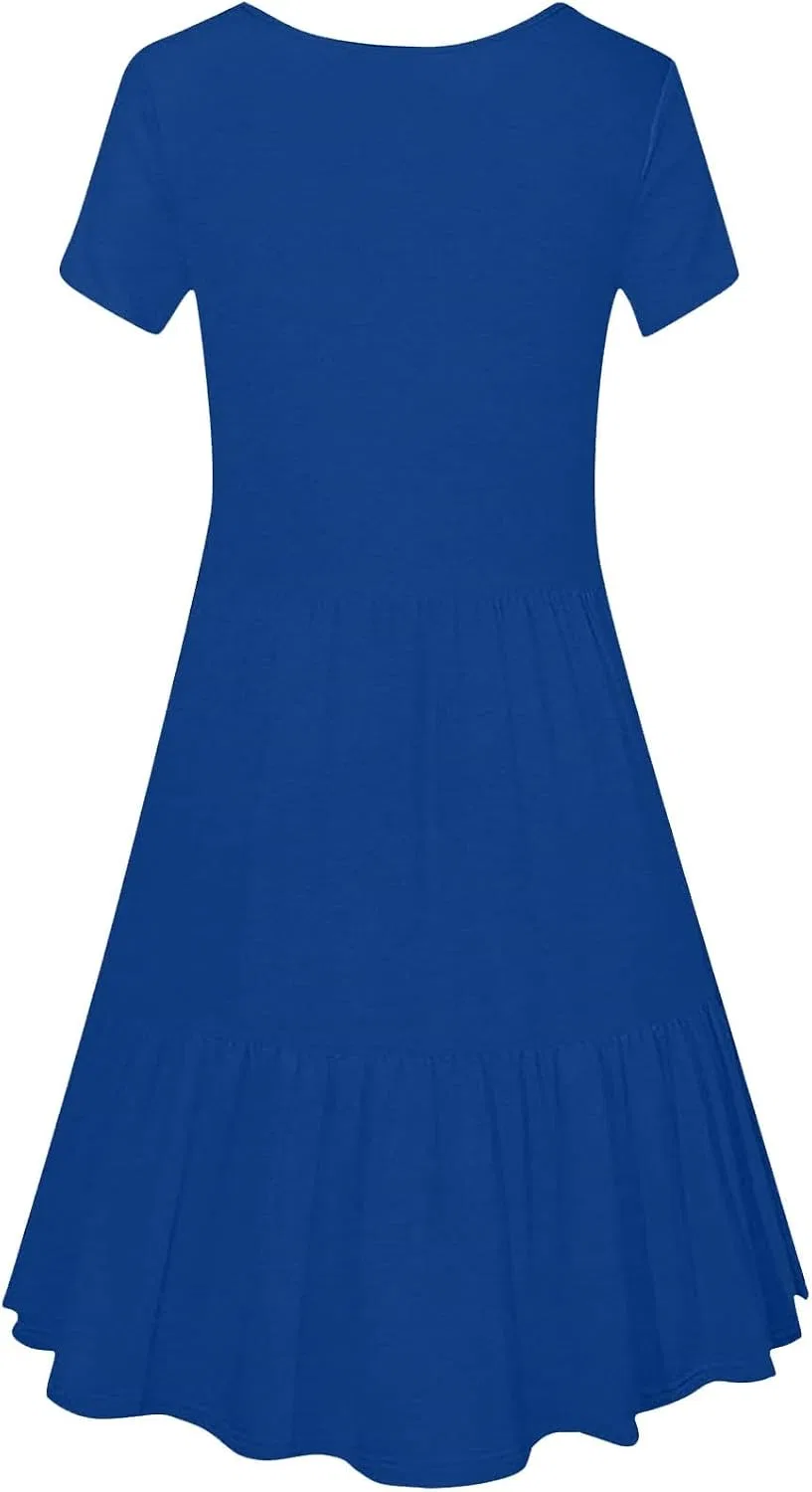 Женское летнее платье с квадратным вырезом Babydoll, Blue — фото 3