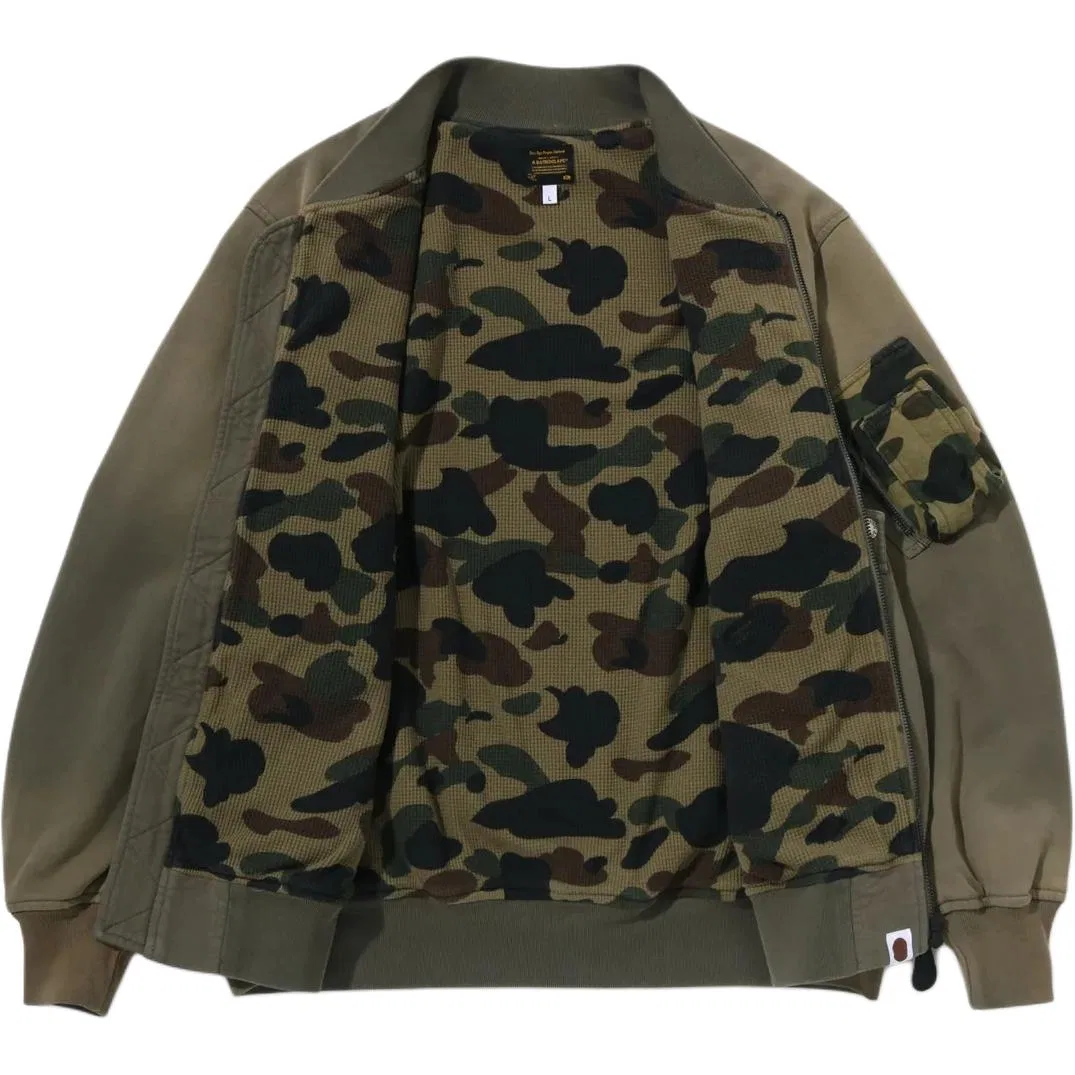 Детская куртка-бейсболка с воротником A BATHING APE, Army Green — фото 4