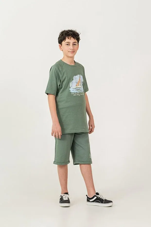 Детский комплект для мальчиков с принтом Mışıl Kids, Green