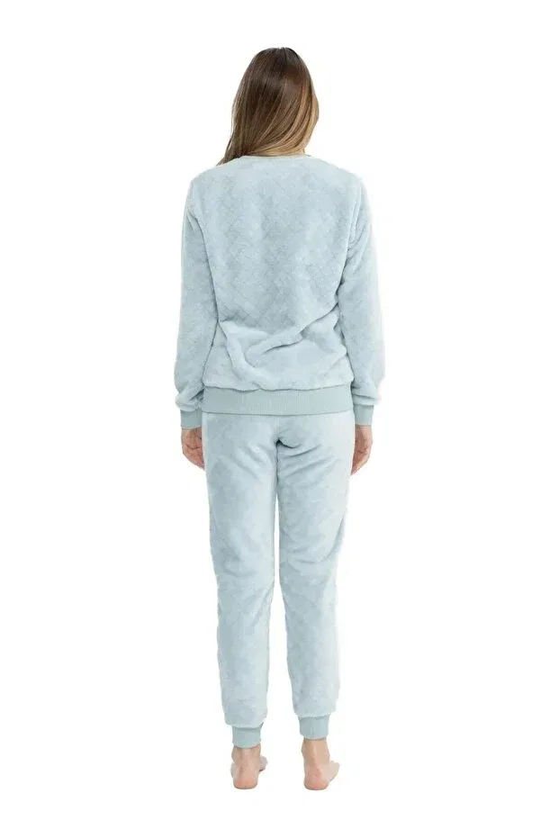 Женский комплект пижамы из флиса с длинным рукавом U.S. Polo Assn., Blue Blue — фото 3