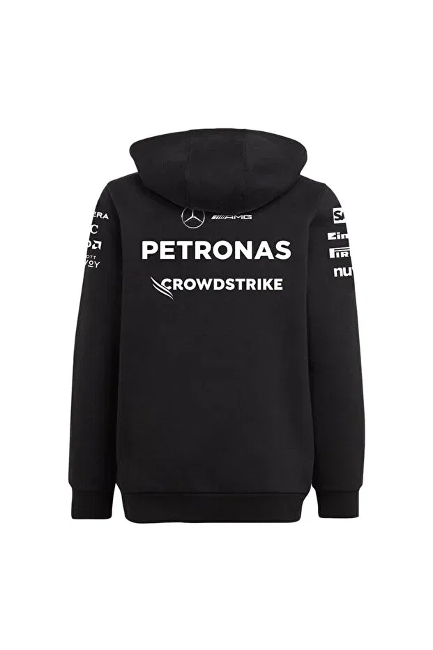 Детское худи для девочек с капюшоном Mercedes - amg petronas formula one team hood Adidas, Black / White — фото 3