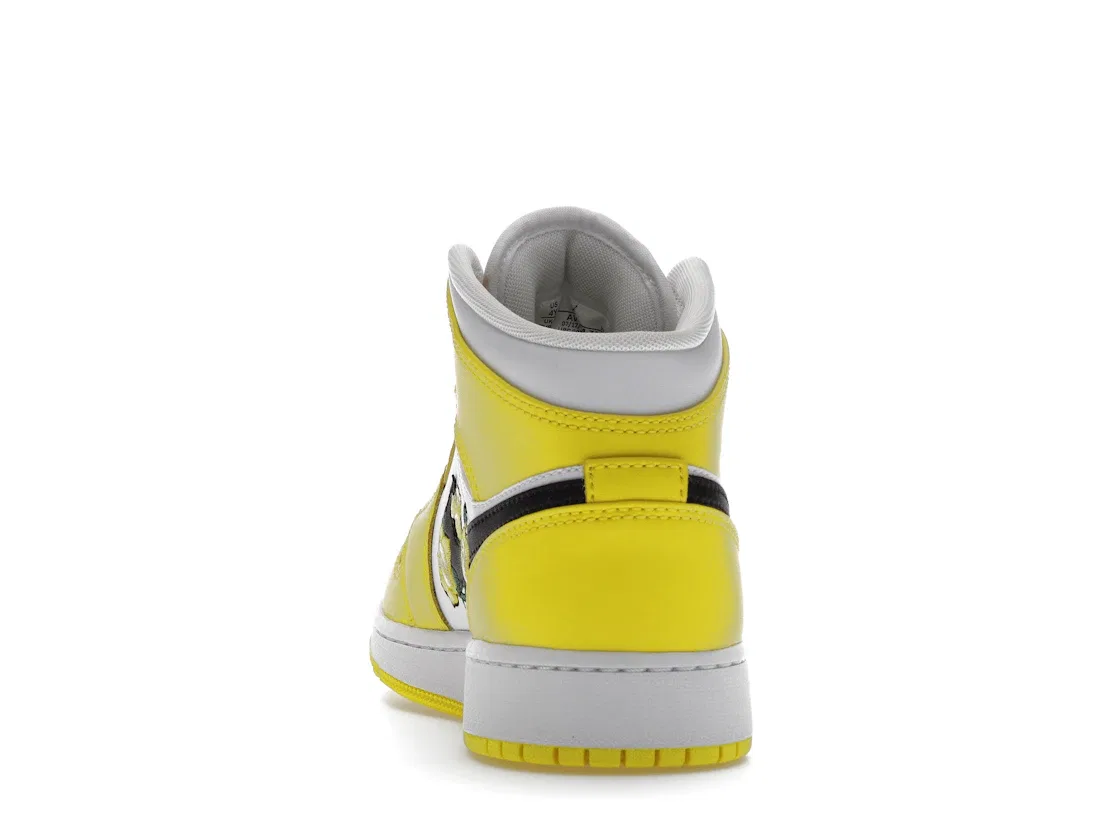 Детские кроссовки с принтом Jordan 1 Mid Jordan, Dynamic Yellow/Black-White — фото 4