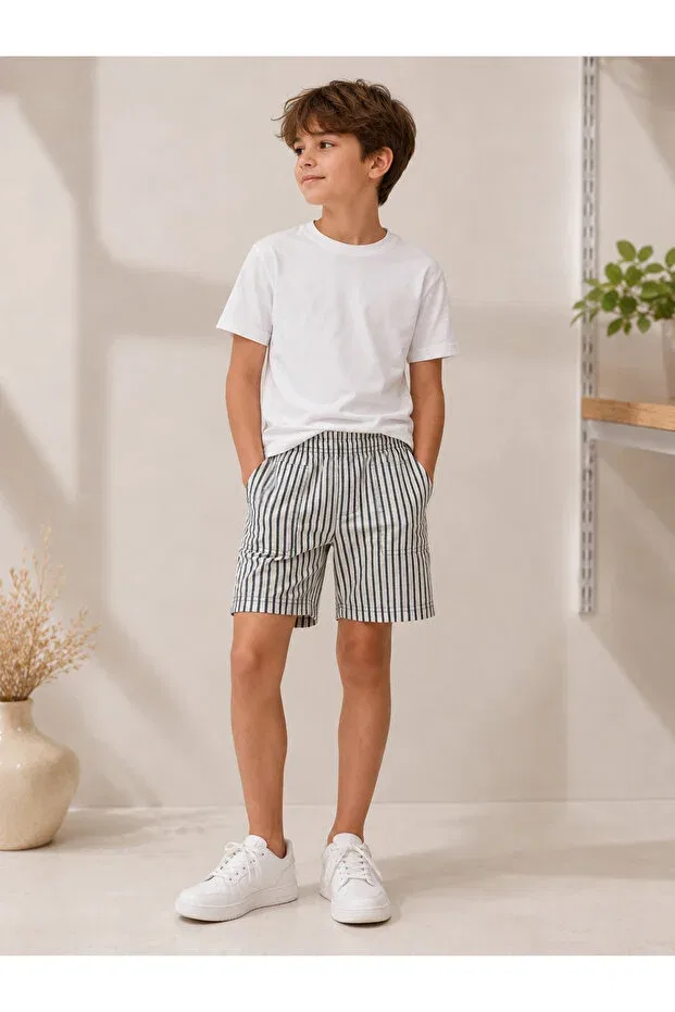 Детские шорты для мальчиков полосатые Kinora Kids, Gray